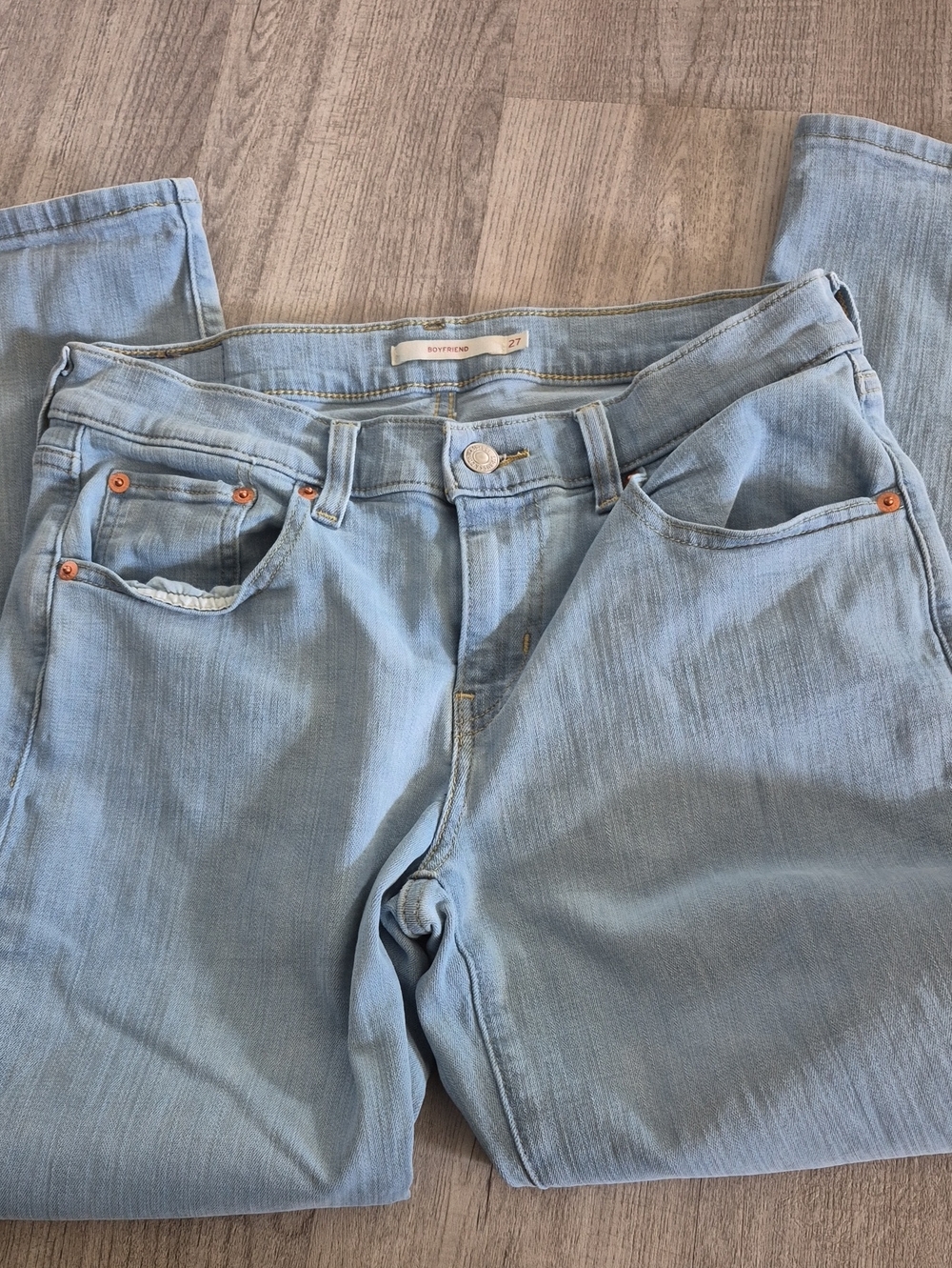 Levi's Women's Boyfriend Jeans in Light Blue